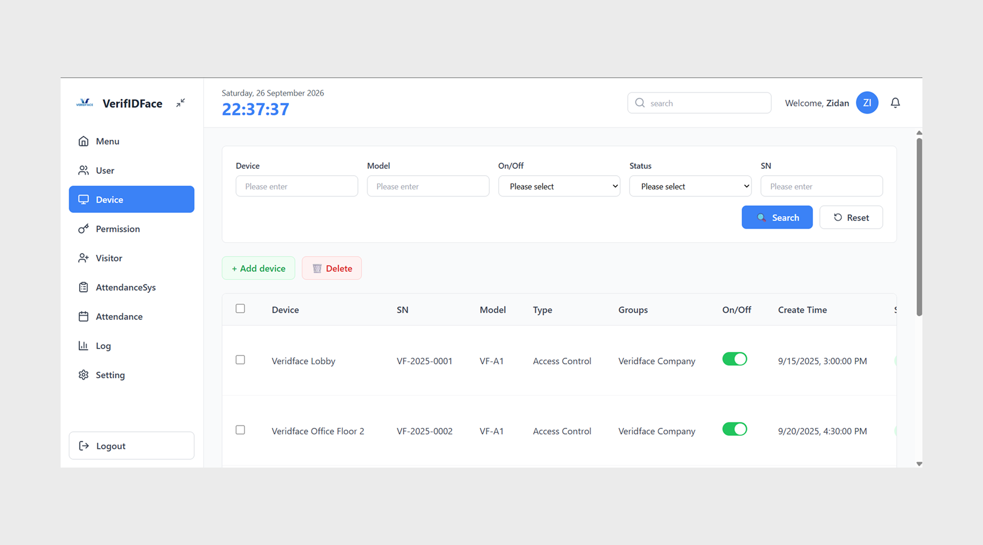VeridFace - IoT Device Monitoring System - 3